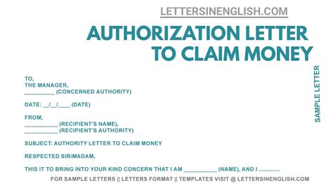 authorization letter sample to claim money tagalog|How to Make an Authorization Letter to Claim Money (Free .